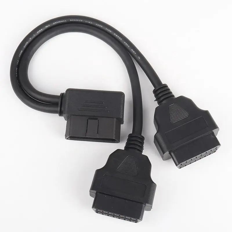 L-type OBD2 CABLE Y type extension wire elbow 90 degrees, adapter wire 16 pins, 16 cores, 0.3m