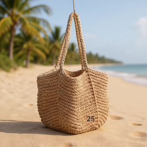 Borsa a Tracolla in Corda di Cotone 30x22cm, Borsa Tote da Donna - Product Image 2