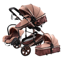 Poussette de haute qualité Poussette compacte de luxe pour bébé 3 en 1 Poussette pliante bidirectionnelle landau pour bébé poupée Chine avec siège auto