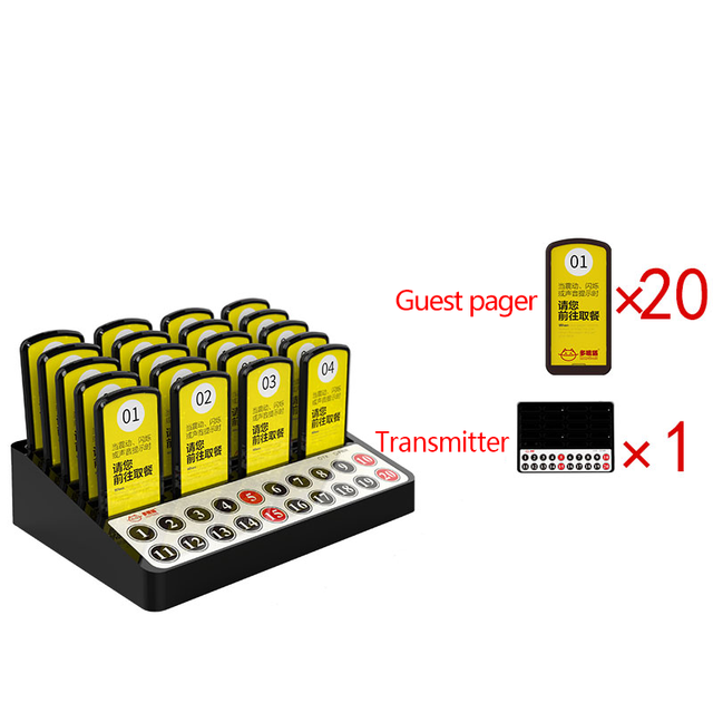 China Manufacturer MMCall Wireless Paging System Guest Pager for Restaurant Cafe Model MMC-K30 300m Range 20 Pagers Per Set