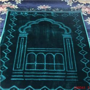 Alfombra Raschel con relieve floral de 80*120 cm, suave y gruesa, alfombra de oración musulmana de color sólido para el hogar, pícnic y camping. - Product Image 2