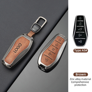 Vỏ bọc chìa khóa xe bằng da bò kim loại DM, móc khóa, hộp đựng chìa khóa xe dành cho phụ kiện chìa khóa xe BYD Tang - Product Image 5