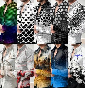 D0801ME52 printemps et automne hommes <span class=keywords><strong>grande</strong></span> <span class=keywords><strong>taille</strong></span> hauts à manches longues imprimé chemise Sehe mode - Product Image 6