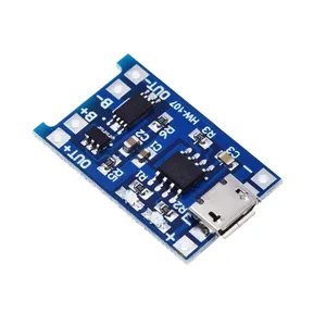 Placa de carregamento, micro usb 5v/tipo-c 1a 18650 tp4056 módulo de carregamento de bateria de lítio com funções duplas 1a íon-lítio