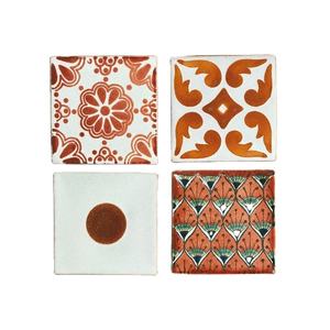 Posavasos de azulejos mexicanos de <span class=keywords><strong>Talavera</strong></span> cuadrados personalizados, hermosa Función de ladrillo refractario bohemio del desierto pintado a mano para pared Interior rústica - Product Image 1