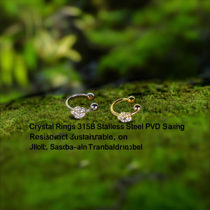 แหวนคริสตัล สแตนเลสสตีล 316L ชุบทอง PVD ทนทาน ใช้งานได้ยาวนาน - Product Image 3