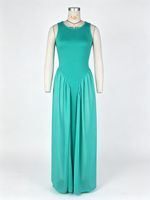 Robe longue maxi moulante décontractée sans manches en mousseline unie avec patchwork, idéale pour l'été et le printemps, pour femme