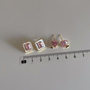 2025 été 18k plaqué or mignon concepteur rose cubique zircone étoile boucles d'oreilles pour les femmes - Product Image 3