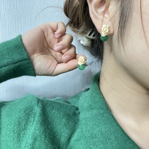 Véritable 18K Plaqué Or Fine Jewelry Boucles D'oreilles En Pierre Naturelle Pour Les Femmes De Mariage Cadeaux De Fiançailles Boucles D'oreilles Simples En Gros - Product Image 4