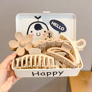 Pince à cheveux en plastique de 13 cm, série Milk Coffee, style simple, pour femmes, usage quotidien, couleur unie, haute qualité - Product Image 4