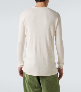 <span class=keywords><strong>T</strong></span>-<span class=keywords><strong>shirt</strong></span> Henley à manches longues en coton côtelé 100% avec broderie personnalisée du logo, coupe ajustée pour homme, avec poignets côtelés, sous-vêtement professionnel - Product Image 3