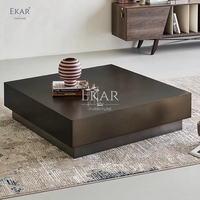 Mobilier salon moderne nouveau design, table basse carrée en métal