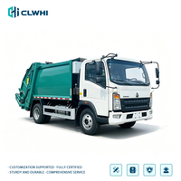 Nouveau camion à ordures compacteur arrière Howo 4x2 7M³ 150HP Euro 6, mini camions à ordures, camion compacteur de déchets Howo