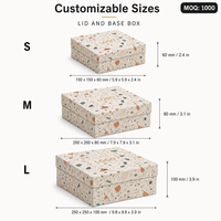 Boîte cadeau à motif terrazzo artistique, emballage esthétique pour la décoration de la maison, texture de pierre mouchetée, logo personnalisé