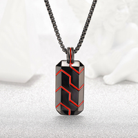 Pendentif militaire rectangulaire texturé en acier inoxydable pour homme – Bijou raffiné pour colliers et pendentifs tendance