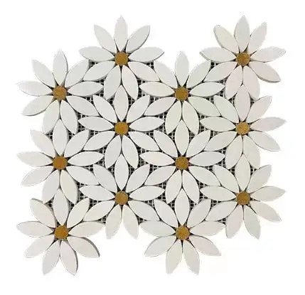 Waterjet mármore flor do mosaico forma pedra natural mosaico de mármore mosaico para cozinha para piso para banheiro para parede
