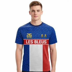 Maillot <span class=keywords><strong>de</strong></span> l'<span class=keywords><strong>équipe</strong></span> nationale <span class=keywords><strong>de</strong></span> football <span class=keywords><strong>de</strong></span> <span class=keywords><strong>France</strong></span> 2026 LES BLEUS – Maillot <span class=keywords><strong>de</strong></span> sublimation essentiel pour les supporters français – <span class=keywords><strong>T</strong></span>-<span class=keywords><strong>shirt</strong></span> <span class=keywords><strong>de</strong></span> sport décontracté à col rond pour homme - Product Image 1