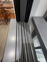Porte coulissante en aluminium à rupture de pont thermique sur mesure, double vitrage, insonorisée, étanche