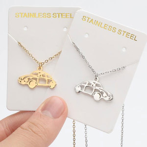 สร้อยคอจี้แฟชั่นแบบขายส่ง สแตนเลส 316L ชุบทอง 14k 18k PVD ลายรถยนต์ สำหรับผู้หญิงและผู้ชาย - Product Image 3