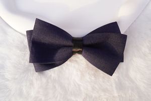 Q-6665 Papillon in Pelle alla Moda per Uomo, per Testimoni e Sposi, Rosso Vino e Nero, per Matrimoni Formali - Product Image 6