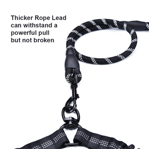 Accoppiatore riflettente staccabile groviglio libero corda doppio guinzaglio doppio cane guinzaglio con manici di corda per 2 cani che camminano - Product Image 3