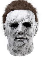 Masques Michael Myers de Fête Réalistes Masque Facial Intégral avec Perruque Costume d'Halloween Horreur Cosplay Accessoires en Latex