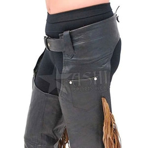 Chaps d'équitation en cuir véritable vente en gros d'équipement équestre chaps d'équitation de haute qualité - Product Image 5
