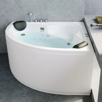 Baignoire de massage triangulaire en acrylique en forme d'éventail, design ergonomique pour trempage, baignoire triangulaire