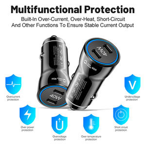 PD <span class=keywords><strong>40W</strong></span> Adaptor Pengisi Daya Mobil Port USB Ganda Pengisian Cepat <span class=keywords><strong>Universal</strong></span> untuk Ponsel Arus Keluaran 5A - Product Image 6