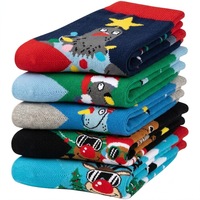 Vente en gros de chaussettes amusantes pour hommes, très populaires, à motif classique, de type tube, avec des motifs de bonhomme de neige et de sapin de Noël