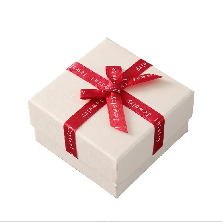 Caixa de presente personalizada de papel com laço, caixa de presente estilo fita de laço, aceita vários estilos