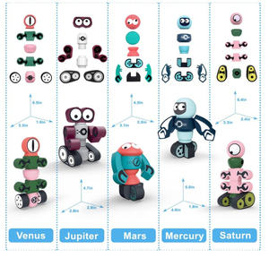 Jouet éducatif Robots magnétiques pour enfants, Ensemble de blocs magnétiques Robots à empiler Kit de construction Jouet - Product Image 2