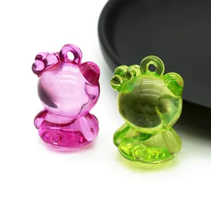 Хит продаж, акриловые прозрачные стеклянные бусины <span class=keywords><strong>Hello</strong></span> <span class=keywords><strong>Kitty</strong></span> с мультяшным рисунком, индивидуальные Подвески «сделай сам», Бисер для ювелирных изделий - Product Image 1