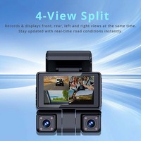 Caméra de voiture 360 degrés 4 canaux, vision nocturne, écran 3 pouces, caméra de tableau de bord 2.5k avant/arrière, WiFi, capteur G, enregistreur vidéo de voiture, boîte noire