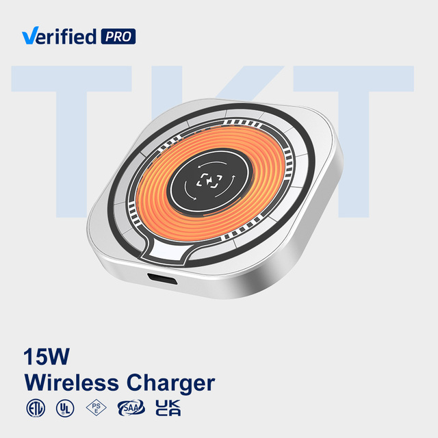 TKT 2026 NEW Portable Magnetic Wireless Charger 15W Fast Charging Station Supports Earphone Phone IWatch for iPhone and Samsung