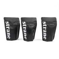 Sachet d'emballage noir zip-lock personnalisé pour thé stand-up nourriture kraft artisanat vache feuille pochette en papier avec poignées pour logo