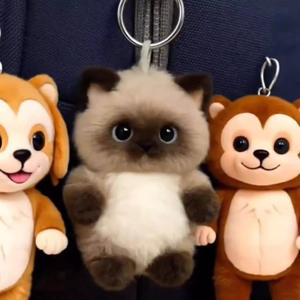 Заводская изготовленная на заказ PP Хлопок Мягкие игрушки животные пушистый сиамский Кот плюшевый брелок сумка кулон аксессуары Шарм кукла - Product Image 4