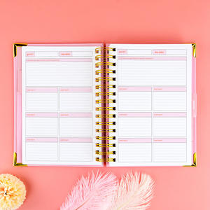 Agenda/Diario/Planificador Semanal, Mensual y Diario con Espiral, Cubierta de Papel Rosa, con Separadores, 100 Páginas, Logotipo Personalizado, Superventas - Product Image 5