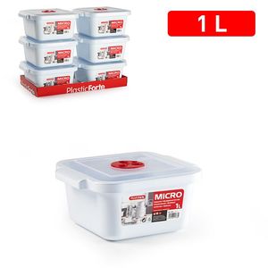 Contenitore per Alimenti Micro PlasticForte 1 L, Adatto al Microonde, per Uso Domestico - Product Image 1