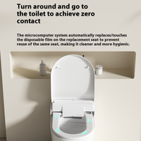 Cuvette de toilettes électrique intelligente à double chasse, télécommande, en céramique et ABS, à poser au sol, avec détection au pied pour un chasse automatique, pour la maison