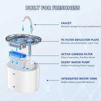 Fontaine à eau intelligente pour animaux de compagnie 2,2 L, distributeur automatique d'eau pour chat avec filtration à 4 couches, système d'eau fraîche circulante silencieux