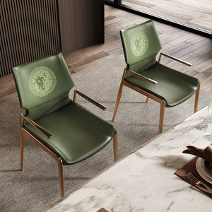 <span class=keywords><strong>Chaise</strong></span> de salle à manger en cuir épaissi de luxe italien, au design moderne, pour usage domestique, bureaux de vente, restaurants et salles d'exposition. - Product Image 3