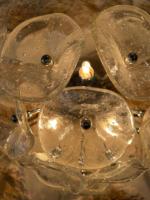 Lustre décoratif rond pour mariage avec fleurs en verre, style moderne