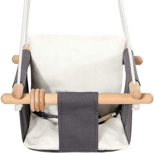 Columpio para bebé, silla colgante portátil para interiores y exteriores, lienzo de algodón y marco de madera de haya, <span class=keywords><strong>hamaca</strong></span> sensorial, asiento para niño y niña, juguetes de madera - Product Image 5