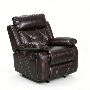 Sofá seccional reclinable manual de tres plazas, moderno y duradero, marca Frank, con mesa abatible para el área de espera del vestíbulo de un hotel. - Product Image 2