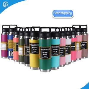 Botella de agua termo de doble pared de acero inoxidable de 600/800/<span class=keywords><strong>1000ml</strong></span>, vaso deportivo reutilizable de boca ancha - Product Image 2
