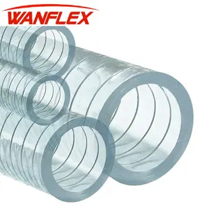 PVC flexível aço fio mangueira clara cor tubo plástico para entrega água