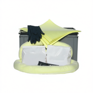 Kit portátil de respuesta a derrames para ácido sulfúrico con almohadillas absorbentes, guantes y barrera de contención - Product Image 2