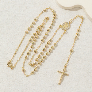 Joyería Religiosa Católica Cristiana, Collar con Colgante de Cruz de la Virgen de Guadalupe y San Judas Tadeo, <span class=keywords><strong>Rosario</strong></span> Unisex - Product Image 6