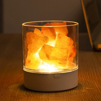 Lampe à sel décorative Veilleuse à chargement LED Lampe à sel en pierre naturelle Lampe à sel en cristal de l'Himalaya pour la maison et les cadeaux